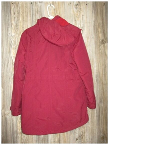 Lands' End Button & Zip Jacket Sz M 10-12 Cinch Waist Hooded Squall Protect - Picture 6 of 16